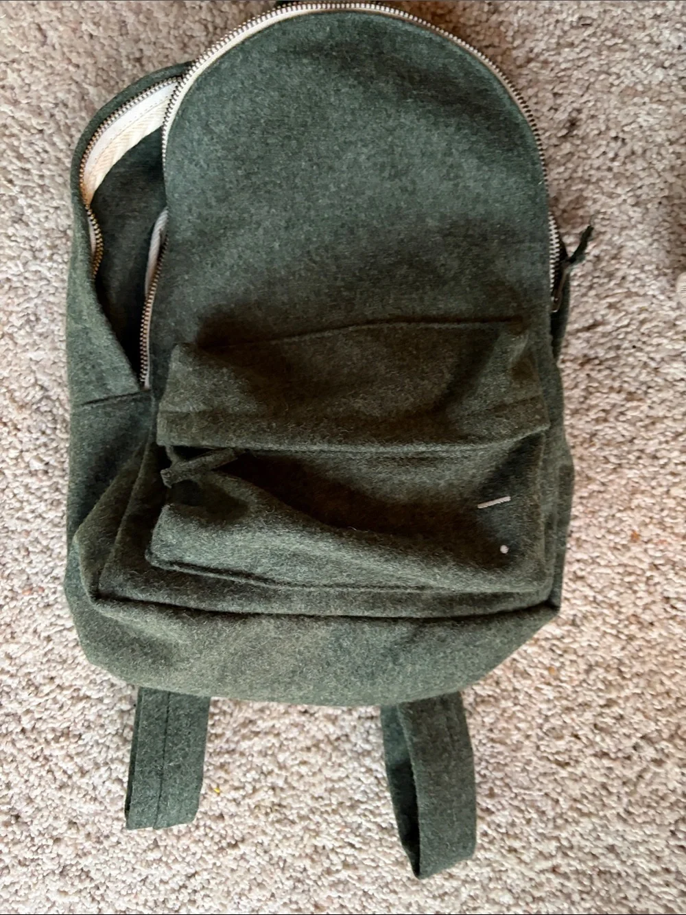 Gray Label Kids Wool Felt Backpack in moss